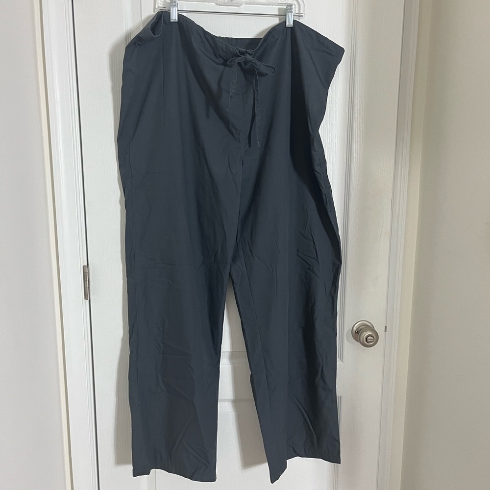 AllHeart Scrubs Unisex Pant Dark Gray Grey 2XT big & tall plus draw string Plus